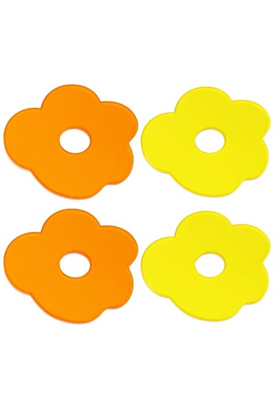Generic Brand ELECDON 4 Pcs Acrylic Coasters, Colorful Flower-Shaped Coaster,...