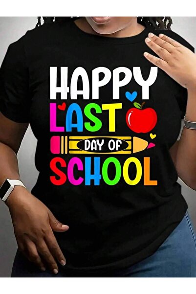 9JY Happy Last Day Of Teacher Shirt Student Graduation Back To School Black G...