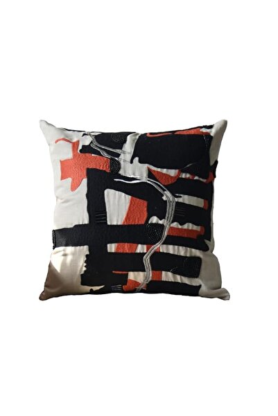 Generic Brand Vibrant | Japanese Zen Geometric Pillow Cover |Fully Embroidere...