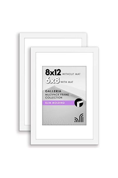 Generic Brand Americanflat 8x12 Picture Frame in White - Set of 2 - Use as 6x...