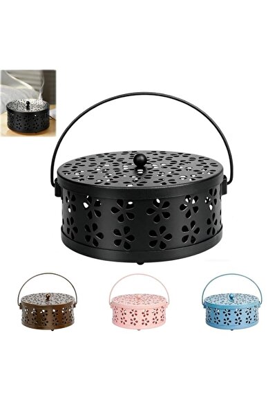 Generic Brand Portable Mosquito Coil Holder with Lid and Handle, Iron Fire-Re...