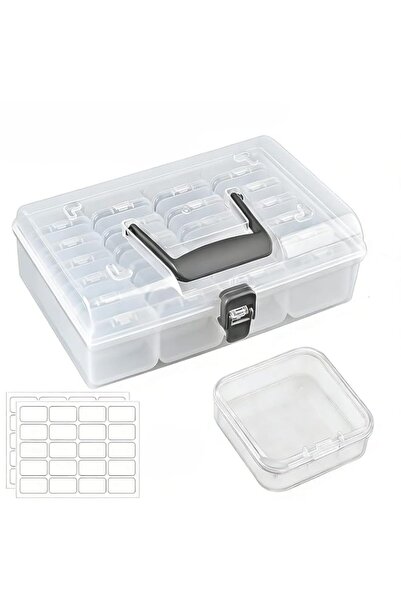 Generic Bead Organizer Box with 24 Compartment and 2 Label Sticker, Plastic S...