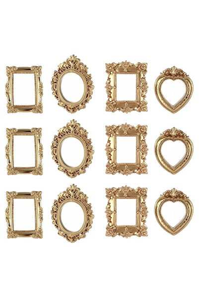 Generic YelaJoy 12 Pcs Vintage Resin Picture Frame, 4 styles Mini Picture Fra...
