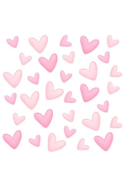 Generic Brand 80 PCS Pink Heart Shape Wall Stickers for Bedroom, Girls Decor ...
