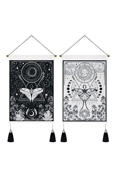 Generic Bukela 2 Pack Black and White Sun and Moon Tapestry, Aesthetic Moth a...