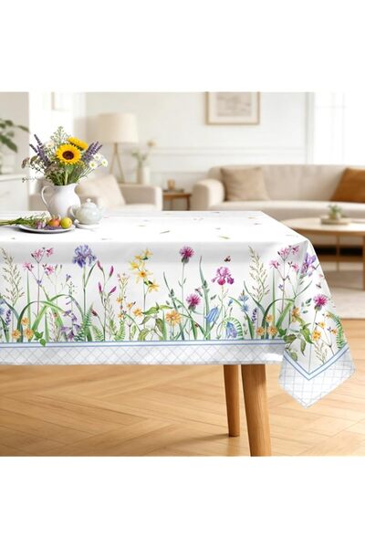 Generic Spring Floral Tablecloth Waterproof, Wildflower Grass Table Cloth Rec...