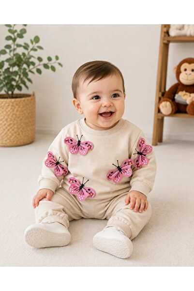 hümabebe Flying Butterflies Detailed Seasonal 2-Piece Baby Girl Set