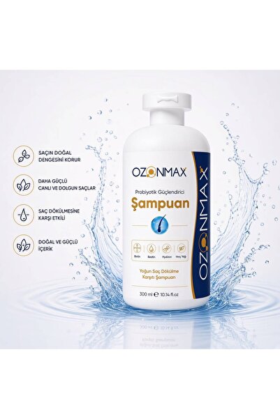 ozonmax Probiyotik Güçlendirici Şampuan 300 ml Yoğun Saç Dökülme Karşıtı
