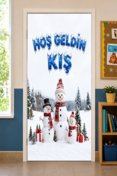 PROMISEBACKDROP2 190X75Cm Elastic School Classroom Door Drape, Welcome Winter...