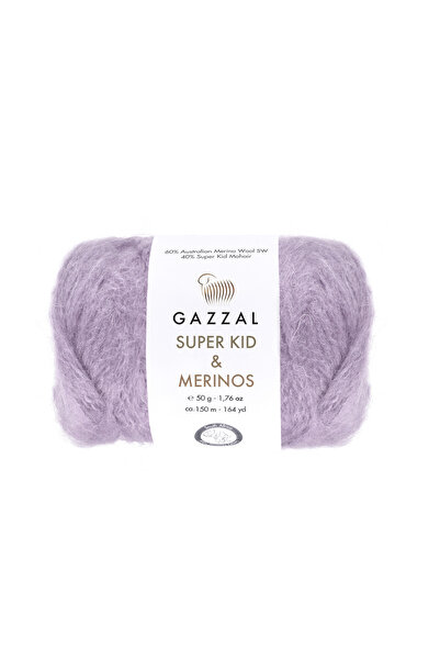GAZZAL İPLİK Gazzal Super Kid Merinos – Mohair and Merino Wool Blended Hand K...