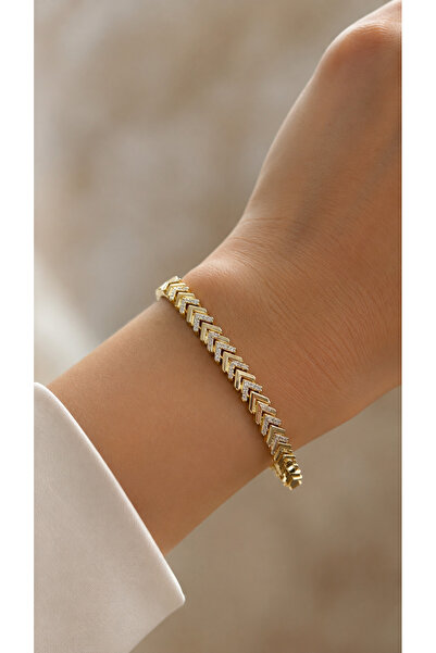 iky aksesuar Cm Steel Zircon Stone Bracelet 17+2 cm