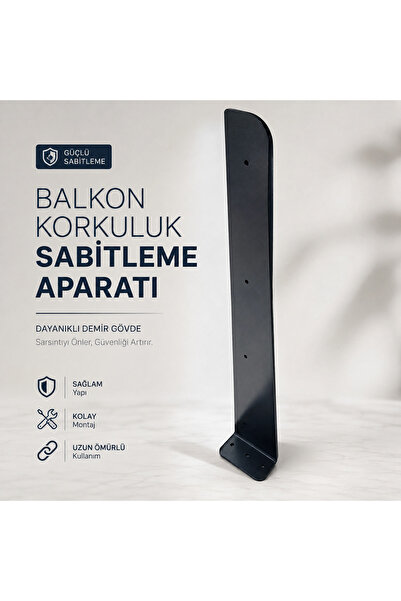 Lollihome Antrasit Gri Renk | Balkon Korkuluk Sabitleme Demiri | Boy 60 cm | ...