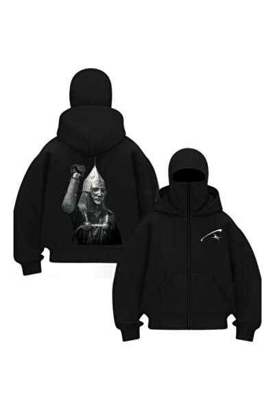 DİVİN Ninja Printed Oversize Sweatshirt Unisex Hooded Loose Fit Sweatshirt
