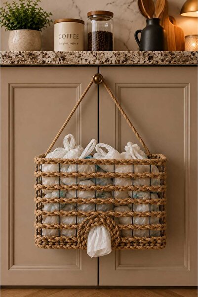 Egindra Jute Woven Straw Wire Bohemian Style Pouch Basket-Pouch Holder Decora...