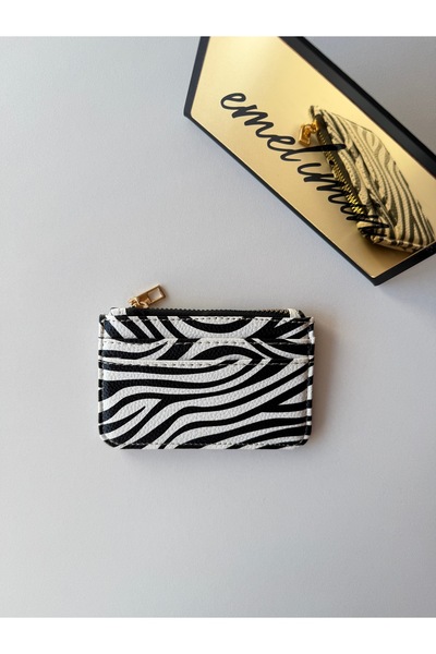 emelimin Women's Zippered Card Holder Patterned Mini Wallet with Multiple Com...