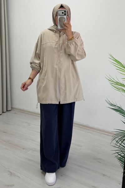 T Moda Store İkoll Kapüşonlu Fermuarlı Oversize Bomber Ceket (38-46 beden arası)