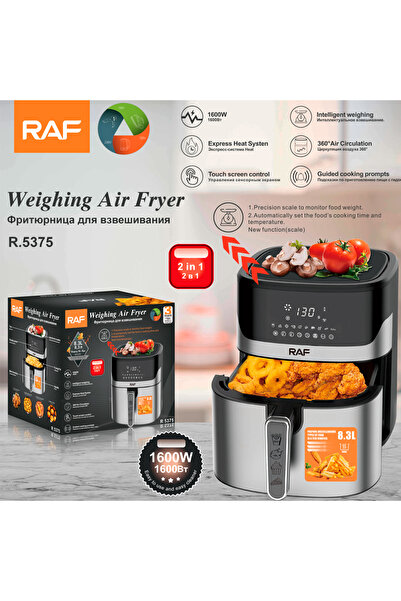 RAF Digital Air Fryer with Weight Scale 6.3 L 1600W Built-in Scale - 3 Year W...