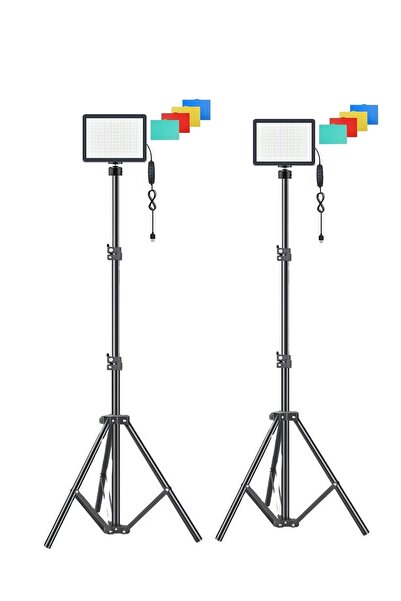 AZT 2 li 8 inç 19cm 13 Watt 120 LED Fotograf ve Video Işığı ve 200cm Tripod V...