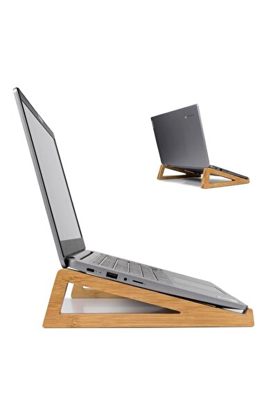 Generic Bamboo Wooden Laptop Stand, Portable Desk Laptop Holder for Tablet wi...