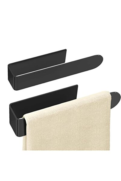 Generic Self Adhesive Towel Racks: Black Face Towels Holder - 23cm and 37cm- ...