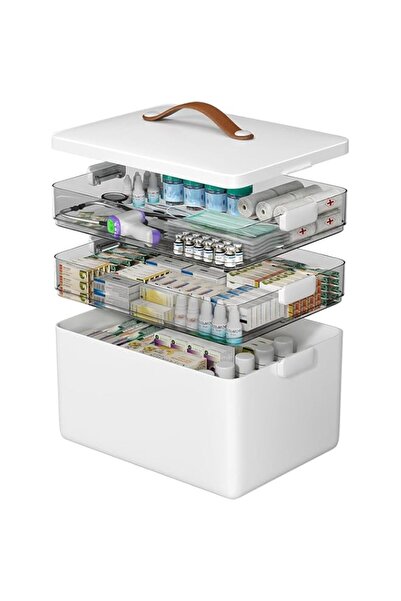Generic U-HOOME Medicine Box Organizer,3-Tier Large Medicine Storage Box Pill...