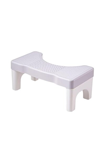 Generic Bathroom Toilet Step Stool, Anti-Slip Surface, White, 17 cm Height