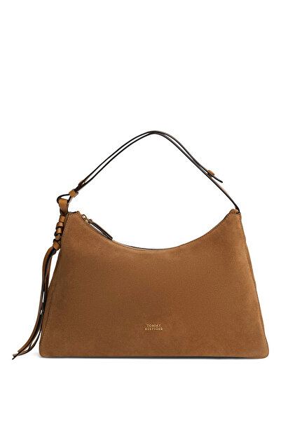 Tommy Hilfiger Taba Kadın Omuz Çantası TH STATEMENT SHOULDER BAG SUEDE