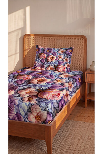 femmhome Premium 100% Cotton 5D Digital Printed Single Fitted Sheet Set 90/10...