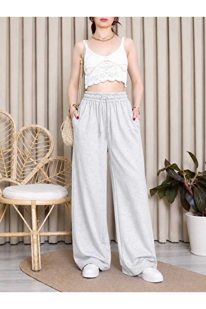 JULİA MODA Trend Kadın Eşofman Altı Oversize Gri