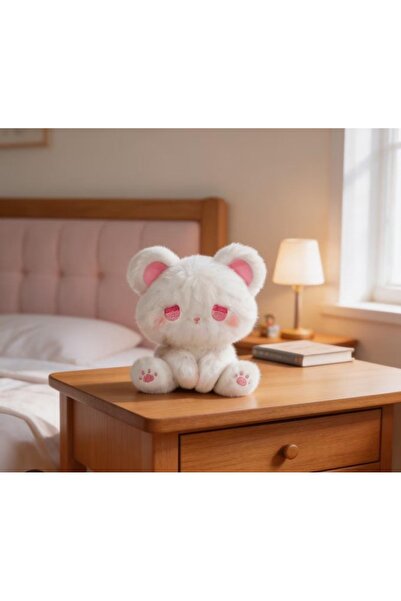 synshop Cute Cat Emo White with Pink Eyes Soft 1. Quality Plush Toy Detailed ...