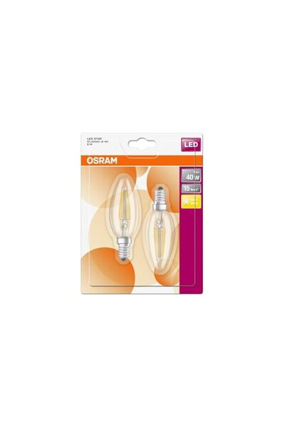 Generic OSRAM LED Star CL B FIL 40 Non-Dimmable 827 Bulb, E14, 4 W, Warm White