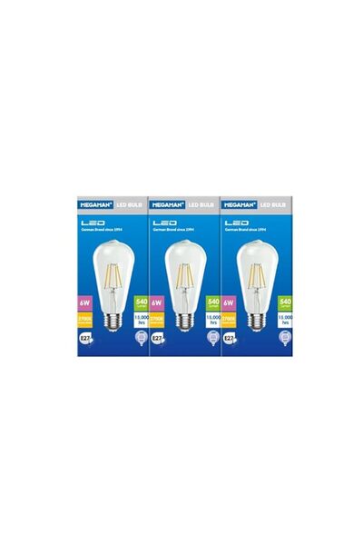 Generic Megaman Led Vintage Decorative 6w 2700k E27 Nondim (pack of 3)