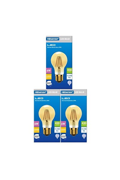 Generic Megaman Led Filamint 6w 2200k E27 Nondim (pack of 3)