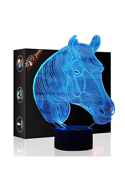 Generic Horse 3D Illusion Lamp Jawell Effect Night Light 7 Colors with Touch ...