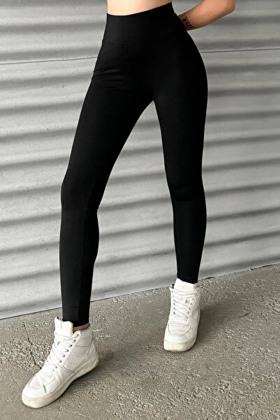 online kapsulavm avm alışveriş Stretchy High Waist Black Long Shiny Disco Leg...