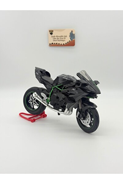 MotoGarage Kawasaki H2R Model Sesli ve Işıklı Motosiklet 1:10 Ölçek Siyah Spo...