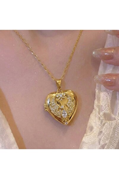 Heda Jewelry قلادة أليا على شكل قلب - قلادة تذكارية قابلة للفتح بغطاء