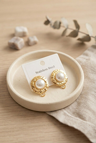 Skygo 316L Steel Gold Color Pearl Model Earrings Tj-Bkp12046