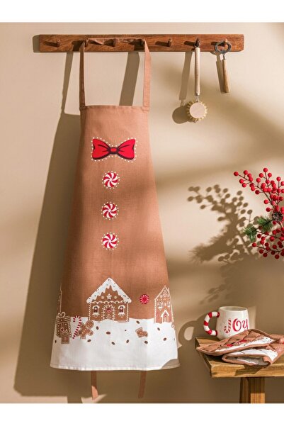 LC Waikiki Lcw Home Brown Christmas Themed Kitchen Apron