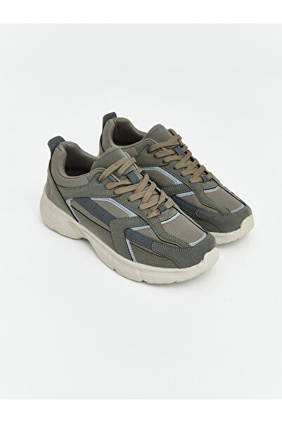LC Waikiki Lcw Steps Khaki Suede Look and Mesh Men's Sneaker