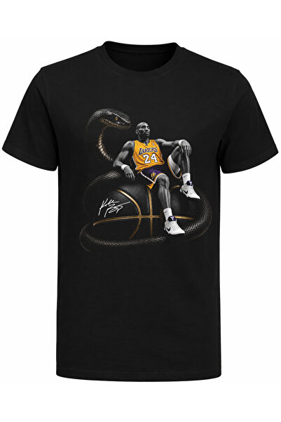 Efendioğlu Design Kobe Bryant 24 Black Mamba Basketball Printed Men's Black T...