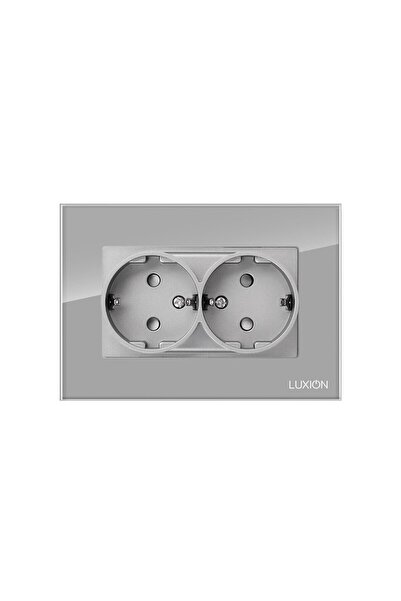 OEM Luxion LXD-M1-2110GF-GY διπλή πρίζα σούκο, εντοιχιζόμενη, με προστατευτικ...