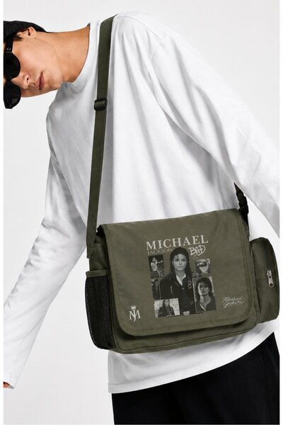 Fuddy Moda Unisex τσάντα ταχυδρόμου με στάμπα Michael Jackson Bad