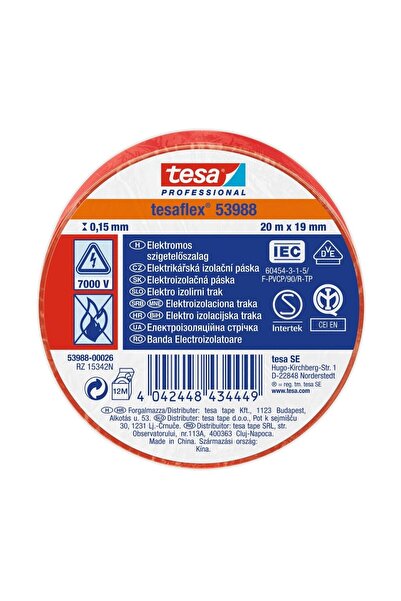 OEM tesa Professional 53988 ηλεκτρομονωτική ταινία, κόκκινη, 20 μ. x 19 χιλ.