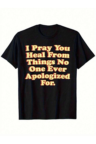26LIK Loose Fit Unisex-Shirt Funny Saying, Oversized Women's T-Shirt, Black W...