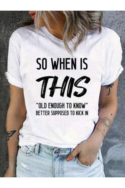 2BIR Oversized T-Shirt, Loose Fit, Flat Print, Old Know Better Women's Comfit...