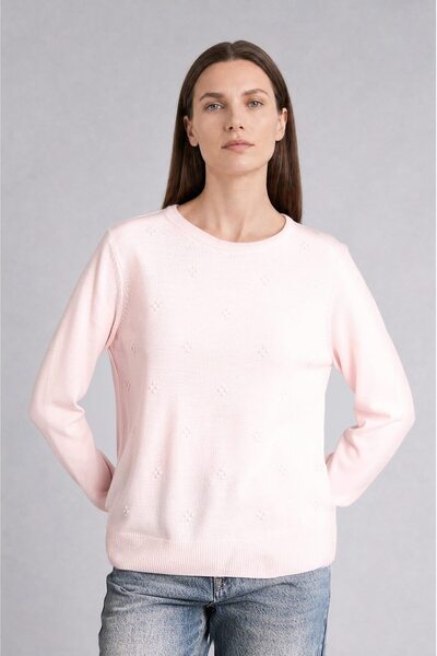 DeFacto Regular Fit Crew Neck Knitwear Pink Sweater F4084Ax26Wn