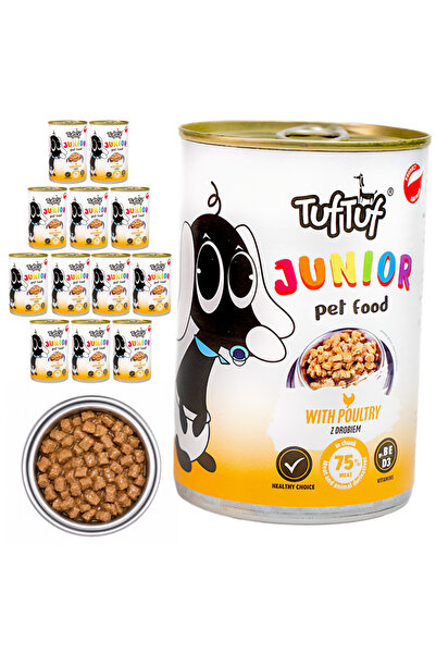 Tuf Tuf TufTuf Junior hrană completă pentru căței cu carne de pasăre, conserv...