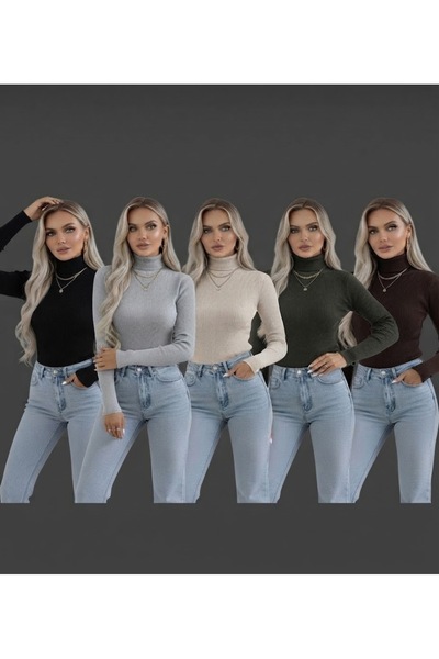 PULT 5-Piece Advantageous Set Kazin Long-Sleeved Badi Cotton Sweater Flexible...