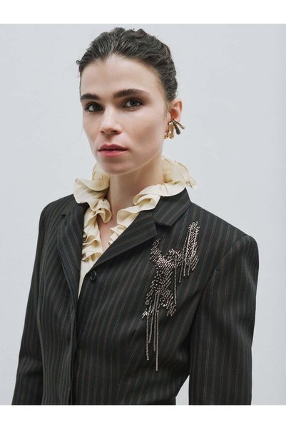 BAQA Thin Striped Long Jacket